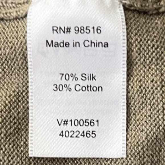 Soft Minimalist Open Front Cardigan Sage Green Silk Cotton Coldwater Creek M - Picture 6 of 9